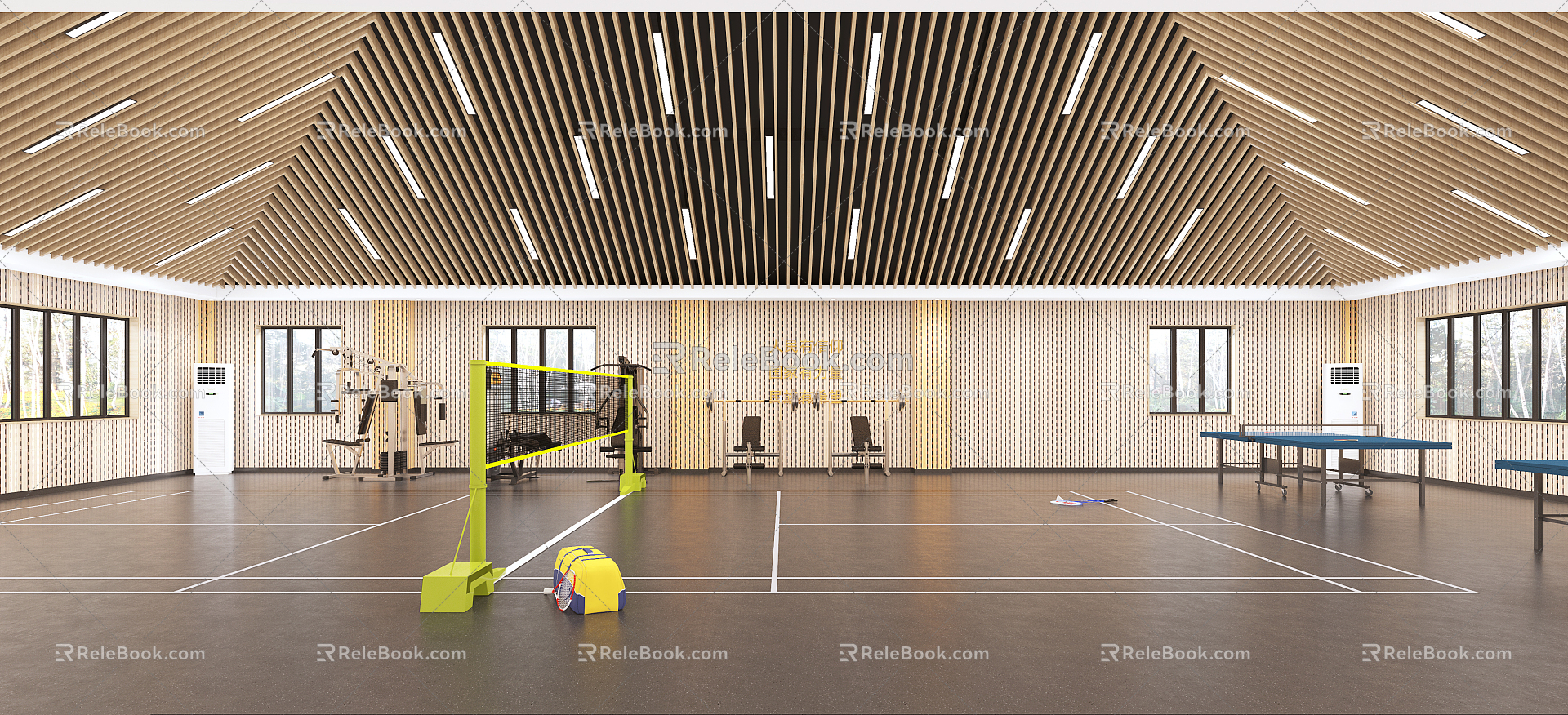 Modern Tennis Hall 3d model