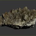 Modern ore calcite crystal cluster mineral realistic cartoon 3d model