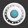 Industrial Warning Light With Blue Top Orange Stripe And Silver Base