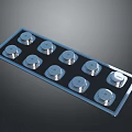 Electronic Control Panel Featuring Multiple Silver Knobs On Black Surface For Electrical Devices 3d model