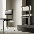 Modern Leisure Chairs Design With Metal Frame Black And Beige Upholstery In Minimalist Interior