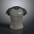 Comfortable Short Sleeve Raglan T Shirt With Gray Dark Gray Color Block And Chest Logo