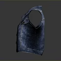 Stylish Classic Casual Denim Vest With Button Front And Lapel Design