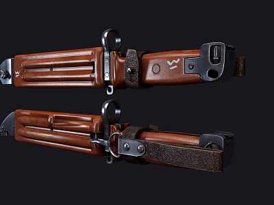Old Fashioned Weapon With Polished Wooden Stock Metal Components And Intricate Details 3d model