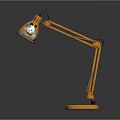 Orange Desk Lamp With Adjustable Arm And Stable Base For Home Office 3d model