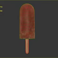 Vibrant Red Popsicle with Smooth Surface Wooden Stick and Fruit Flavored Summer Treat
