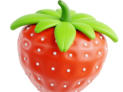 Modern Strawberry Fruit Cartoon Strawberry 3d model