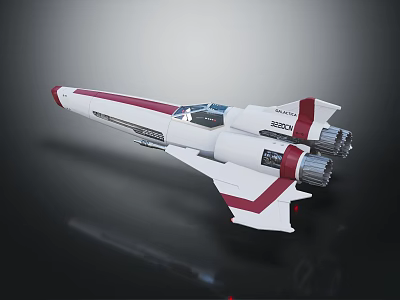White and Red Fighter Jet With Dual Engines Transparent Cockpit And Wing Structure 3d model