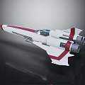 White and Red Fighter Jet With Dual Engines Transparent Cockpit And Wing Structure