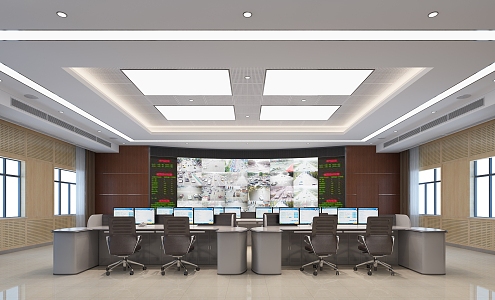 Modern Control Room Command Center 3d model