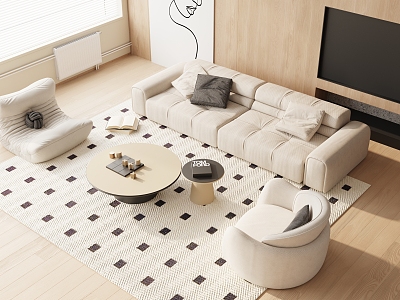 Modern Sofa Coffee Table Combination Sofa Combination model