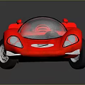 Red Racing Car With Number 7 Streamlined Design And Single Seat