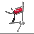 Industrial Equipment With Red Main Body Propeller Blades And Metal Stand Base