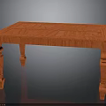 Classic Orange Wooden Table Furniture With Carved Legs And Rectangular Top