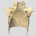 Ivory High Collar Vest With Ornate Patterns And Decorative Button Details