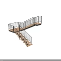 Modern Staircase Design With Black Metal Railings And Wooden Steps Open Geometric Structure Interior