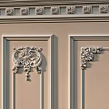 Elegant Wall Paneling with Intricate Carved Frames and Decorative Details for Interior Design 3d model