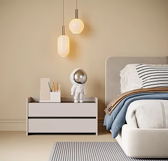 Modern bedside table bedside chandelier 3d model