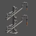 Industrial Pipe Arm Equipment With Metal Bracket And Multiple Adjustable Arms 3d model