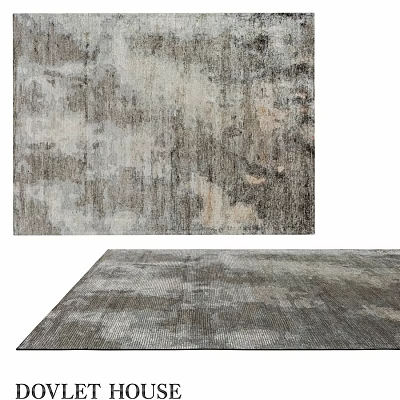 Abstract Gray Square Rug With Modern Textured Design For Living Spaces 3d model
