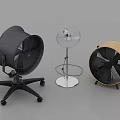 Variety of Air Cooler Fans with Wheeled Base Silver Stand and Wooden Casing