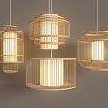 Modern Woven Pendant Lights With Different Geometric Shapes And Natural Material Design