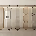 Modern Interior Room Dividers With Gold Black Frames And Geometric Mesh Design