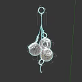 Hand Grenades Weapon With Metal Bodies Hanging On Red String