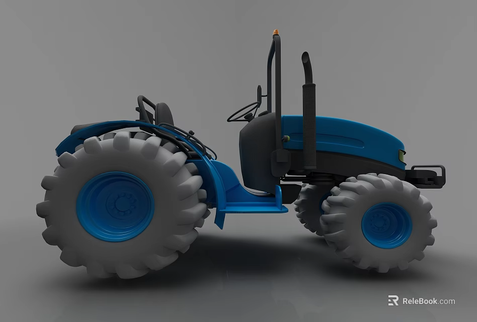 Kids Blue Electric Toy Tractor with Big Wheels for Playtime Fun 3d model 