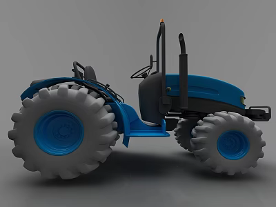 Kids Blue Electric Toy Tractor with Big Wheels for Playtime Fun 3d model