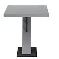 Modern Gray Dining Table With Unique Geometric Legs And Black Base 3d model