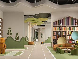 Modern Library Children's Library Reading Area 3d model