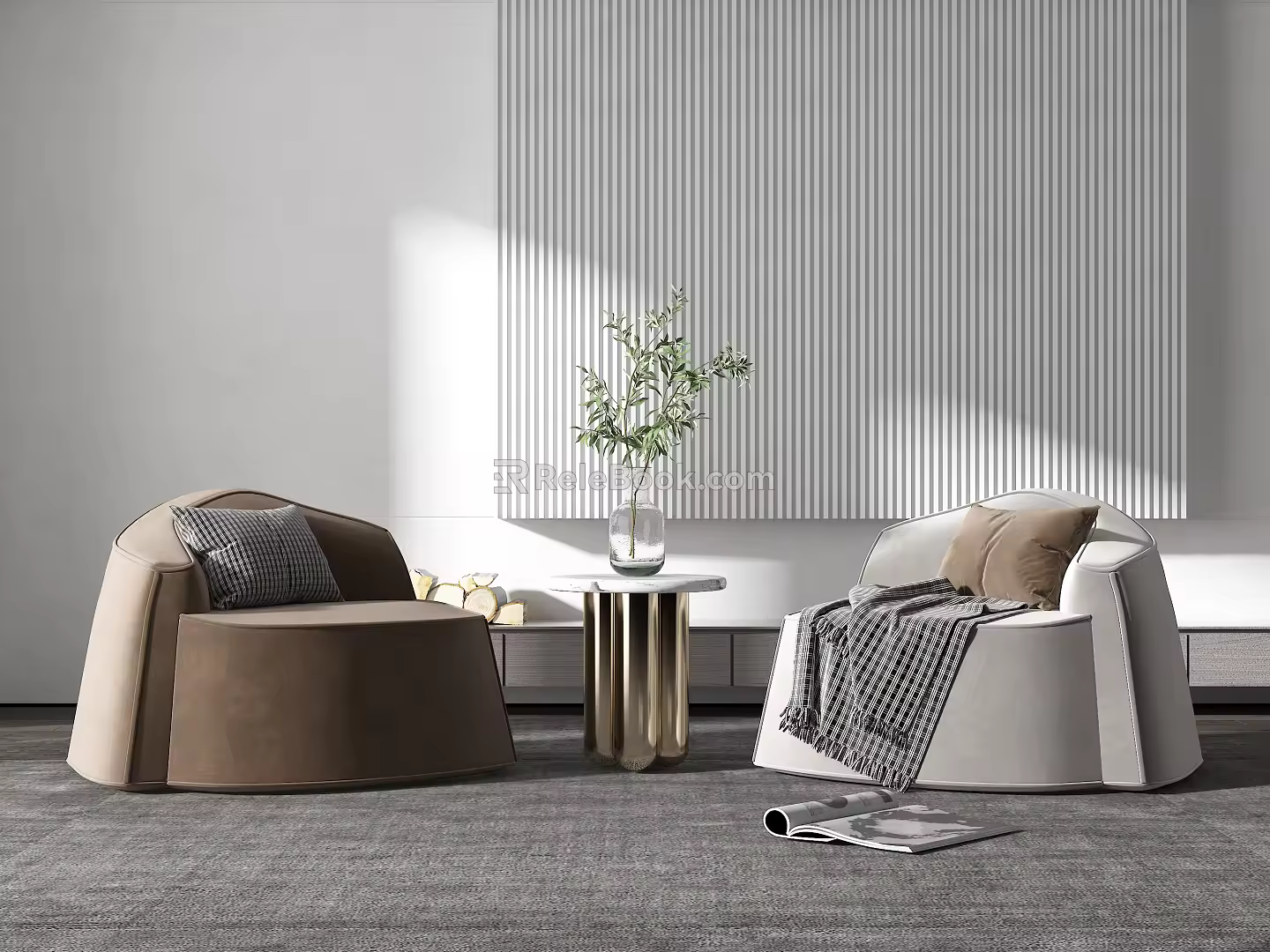 Modern Casual Sofa Combination Single Sofa Combination 3d model