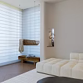 Modern Living Room Interior With Large Screen Black White Photo Sofa Coffee Table And Bookshelf