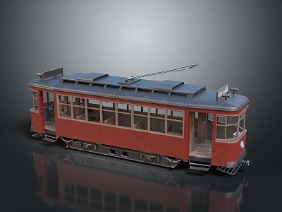 Modern tram streetcar tram system city tram 3d model