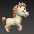 Cute Cartoon Pony Decorative Ornament Set With Beige And Brown Design For Home Decoration