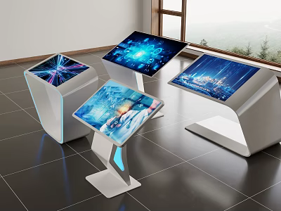 Contemporary All in One Machines with Digital Displays Different Styles and Tech Inspired Screens 3d model