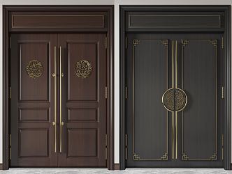 New Chinese Double Door 3d model