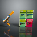 Toy Bubble Gun With Colorful Green Pink Packaging Boxes And Playful Design