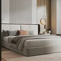 Modern Bedroom Interior Design With King Bed Nightstands Area Rug And Hanging Lamp