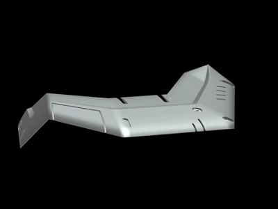 3D Model of Metal Mechanical Component with Geometric Shapes and Silver Finish 3d model
