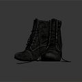 Distressed Leather Mid Calf Lace Up Boots With Block Heel And Vintage Dark Brown Style