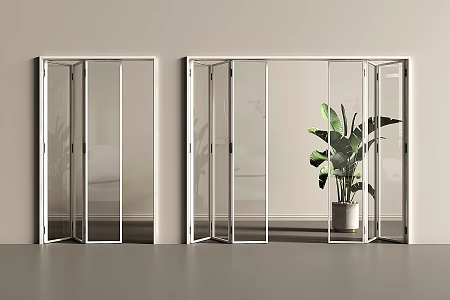 Modern folding door folding door glass folding door balcony folding door kitchen folding door 3d model