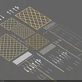 Road Infrastructure Layout Featuring Grid Patterns Directional Arrows And Lane Markings 3d model