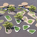 Modern Tree Pool Landscape Tree Pool Tree Pool Seat Flower Pool Seat 3d model