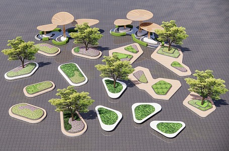 Modern Tree Pool Landscape Tree Pool Tree Pool Seat Flower Pool Seat 3d model