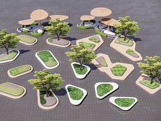 Modern Tree Pool Landscape Tree Pool Tree Pool Seat Flower Pool Seat 3d model