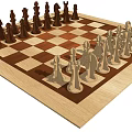 Classic Wooden Chess Set With Checkerboard Pattern Board And Intricate Chess Pieces