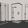 Transparent Glass Shower Sauna Enclosures With Modern Design Shower Head And Towel Rack