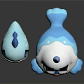 Playful Blue White Cartoon Characters With Pointed Tops And Large Eyes